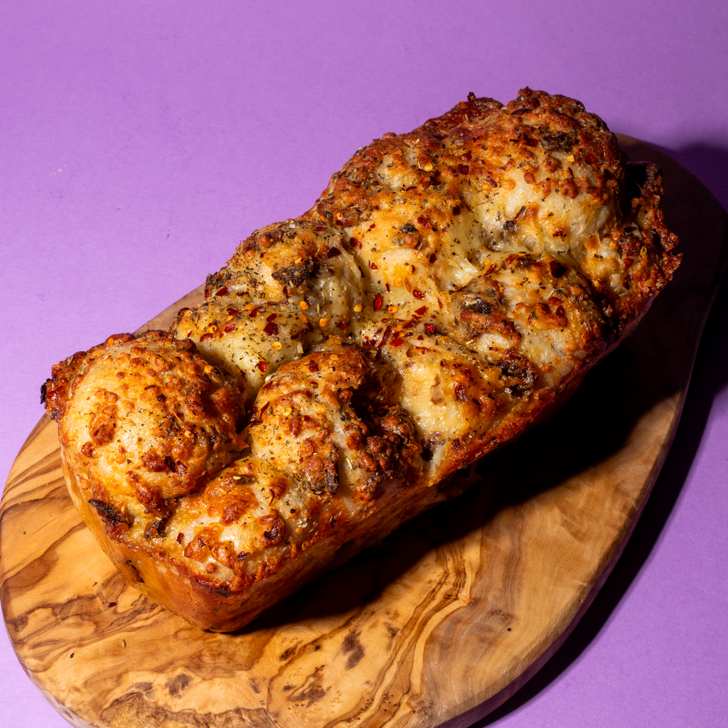 Three Cheese Confit Garlic Monkey Bread 