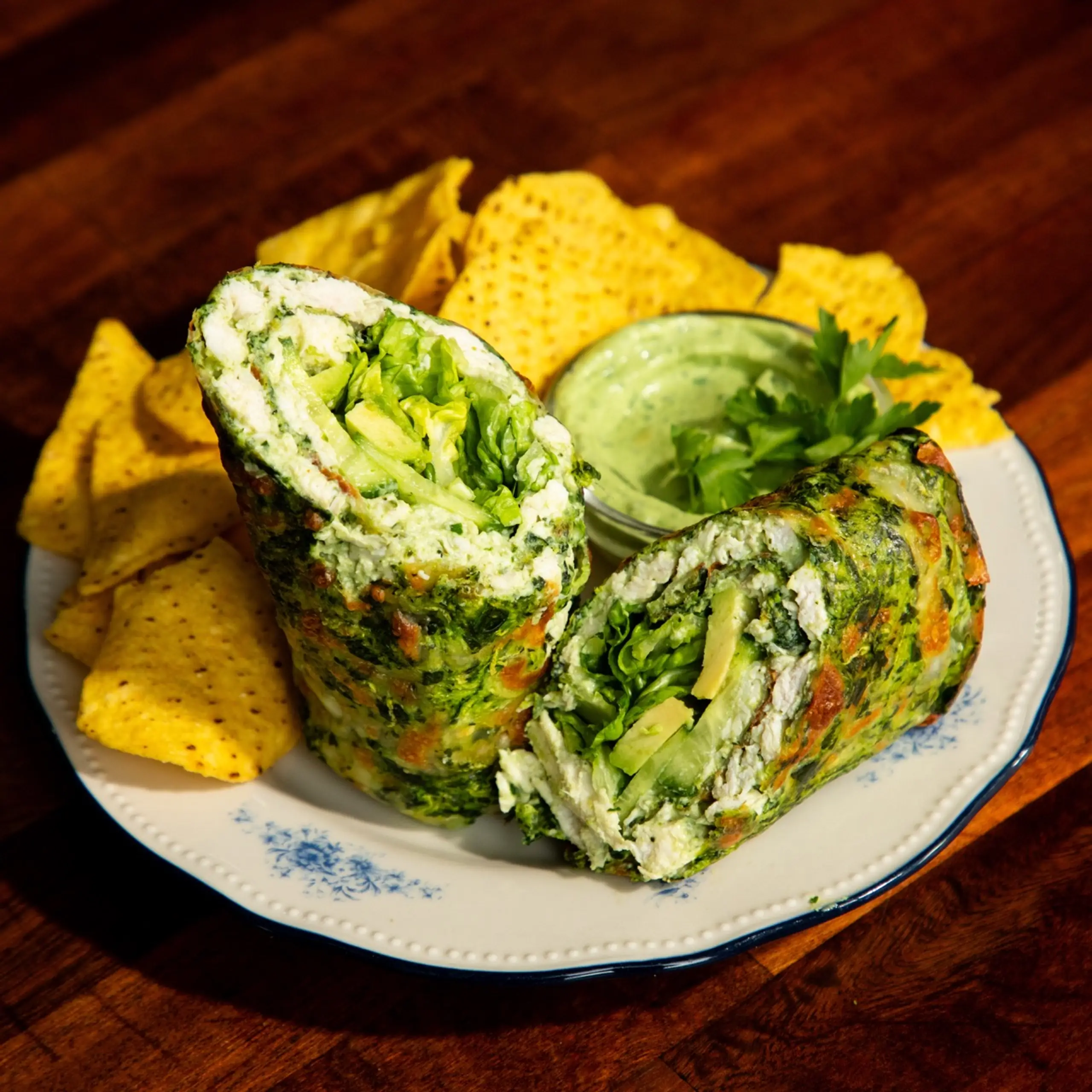 Green Goddess Chicken Wraps