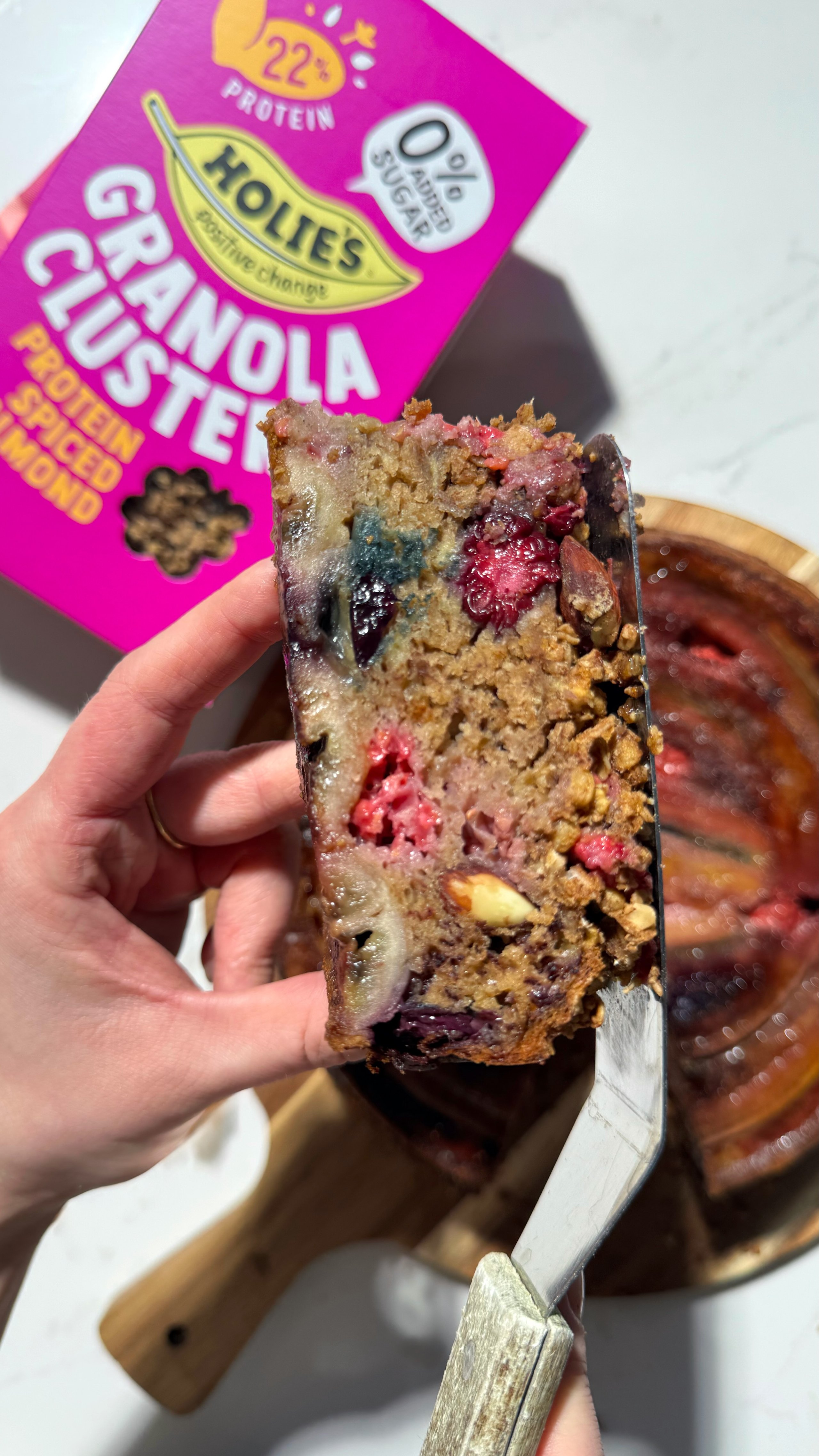 Holie’s Granola Upside-down Banana Bread 
