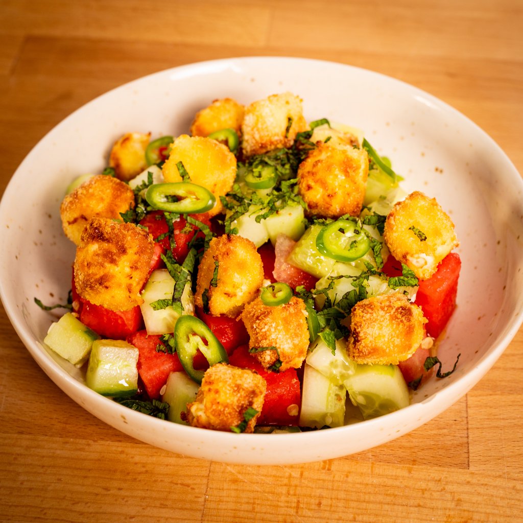 Crispy Feta Watermelon Salad