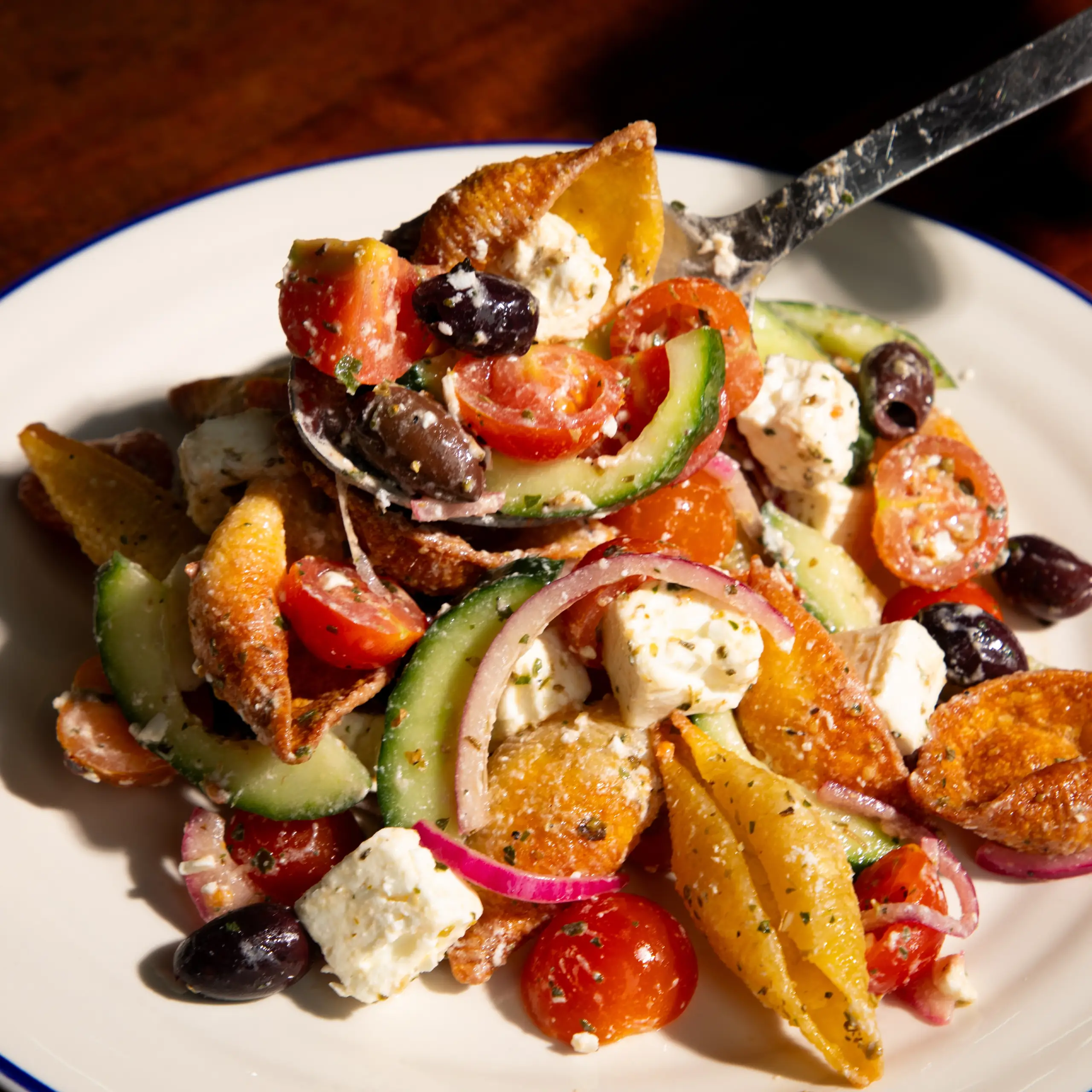 Crispy Parm Shell Greek Salad