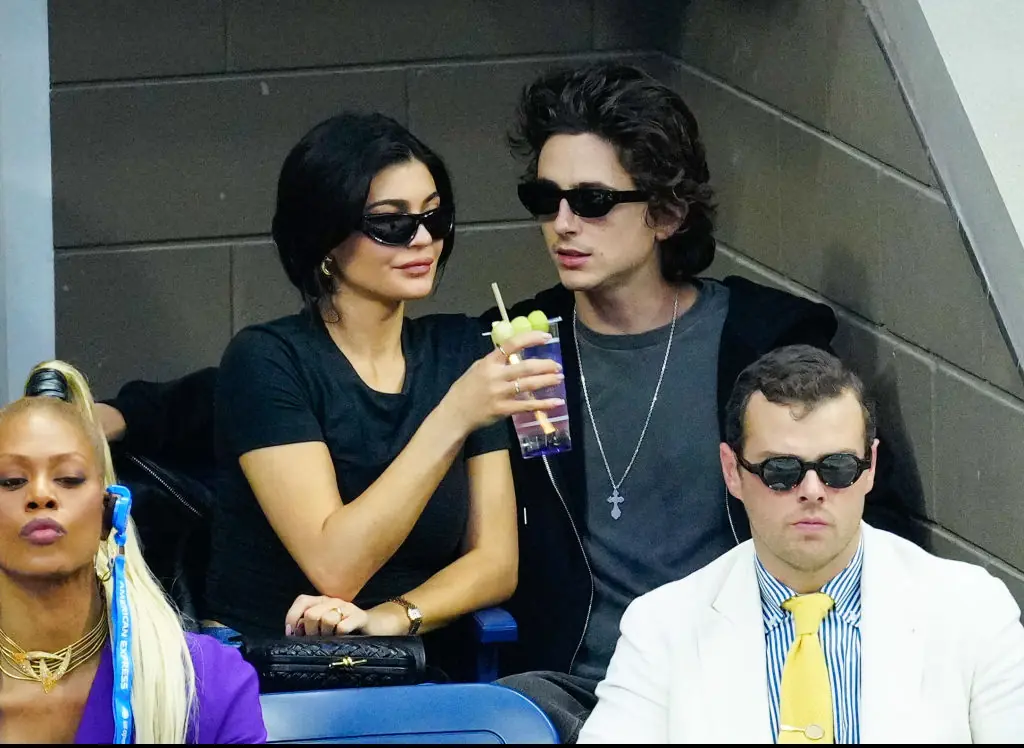 Kylie Jenner and Timothée Chalamet are seen at the 2023 US Open Tennis Championships.Credit: Gotham/GC Images/Getty