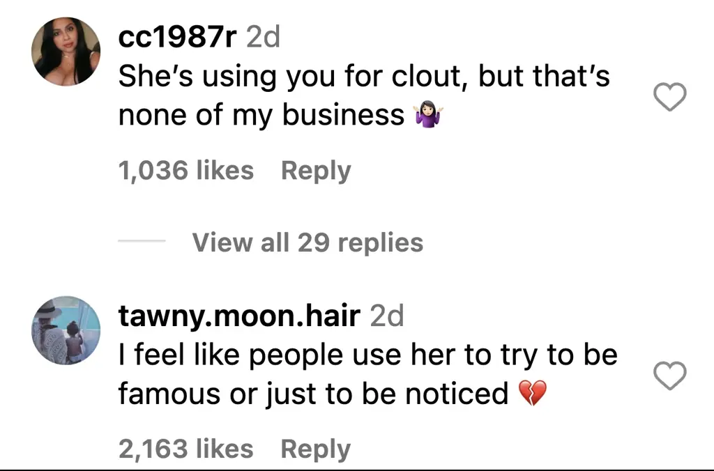 Tammy's fans expressed their concern. Credit: Instagram