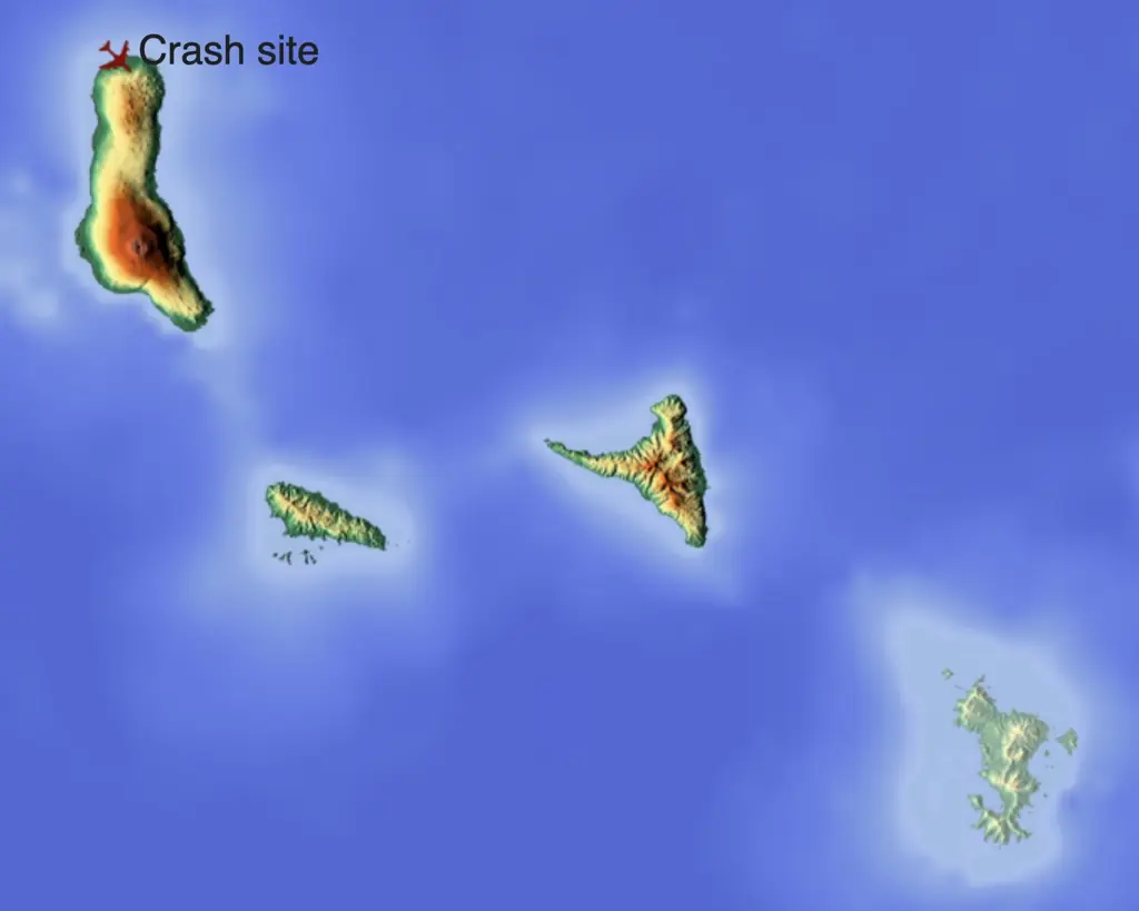 The location of the crash site near the Comoros Islands. Credit: Wiki