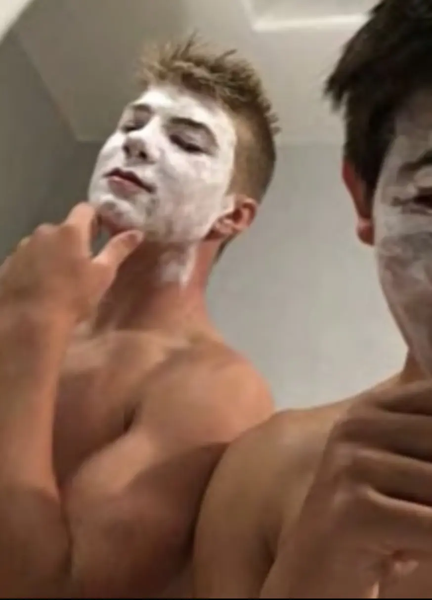 Other images showed the boys applying the acne cream. Credit: Superior Court of California