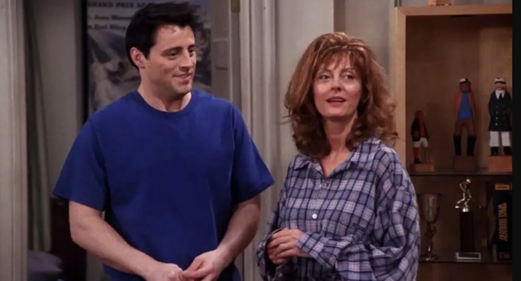 Susan Sarandon alongside Matt LeBlanc in Friends. Credit: Warner Bros.
