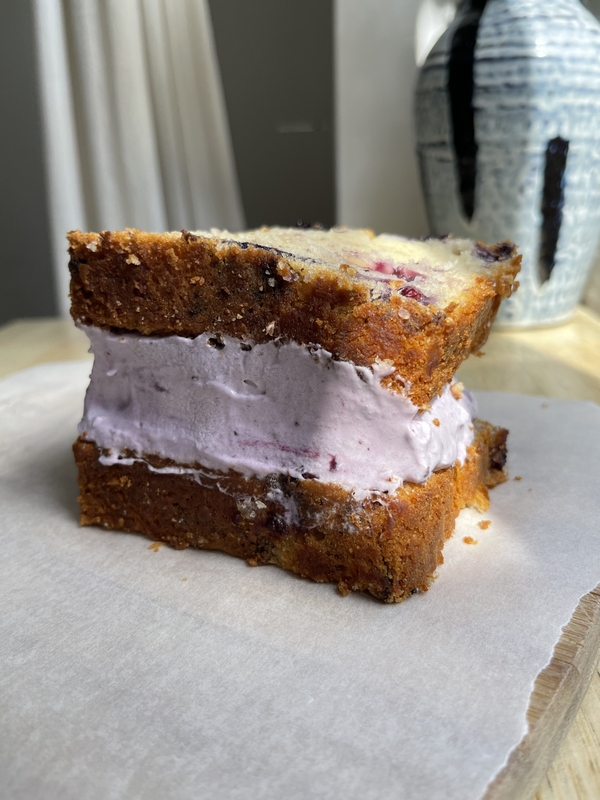 Blueberry Loaf Ice Cream Sandwich