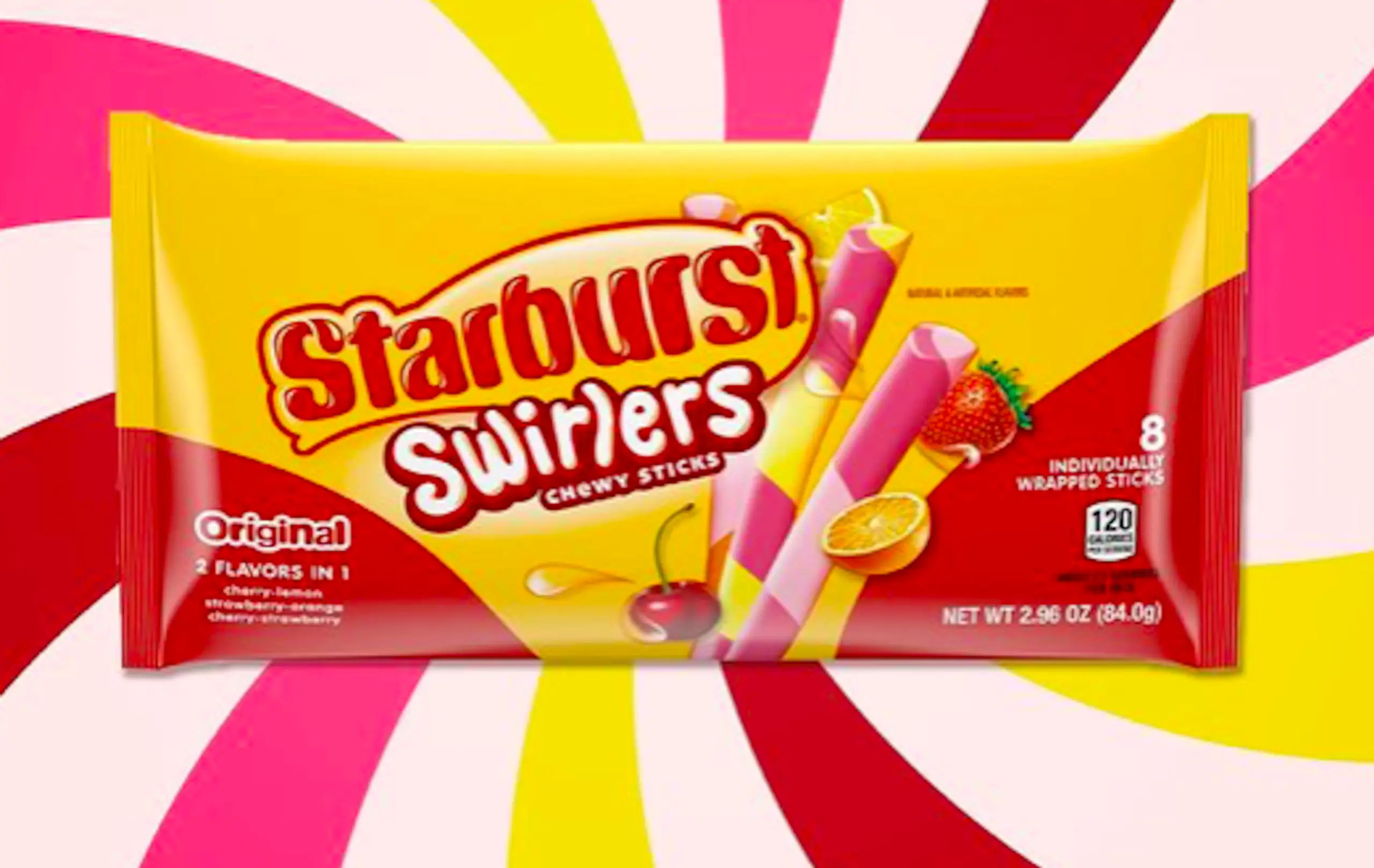 New Starburst’s Swirlers combine lemon, orange, cherry and strawberry flavours in one candy