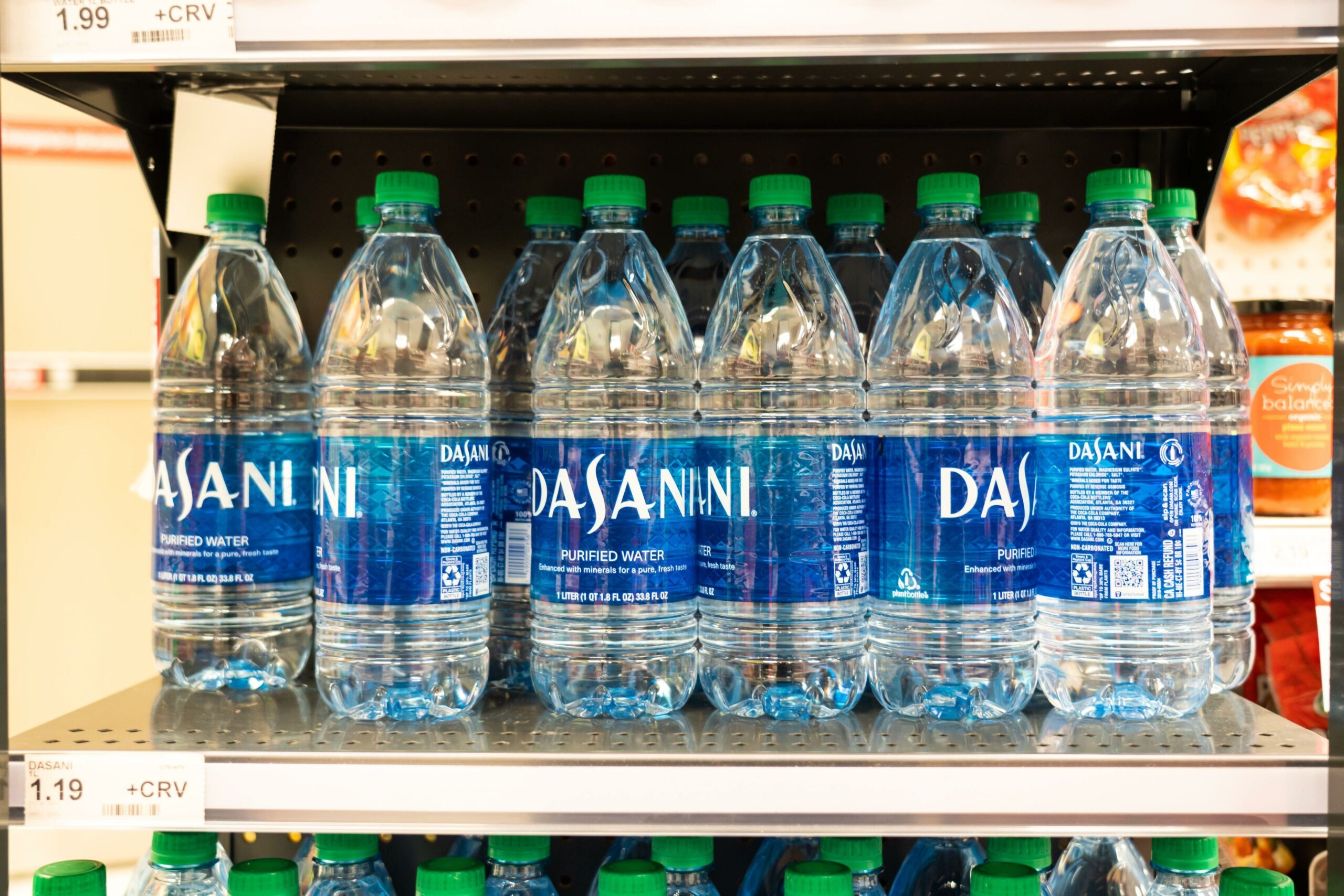 Dasani water bottles