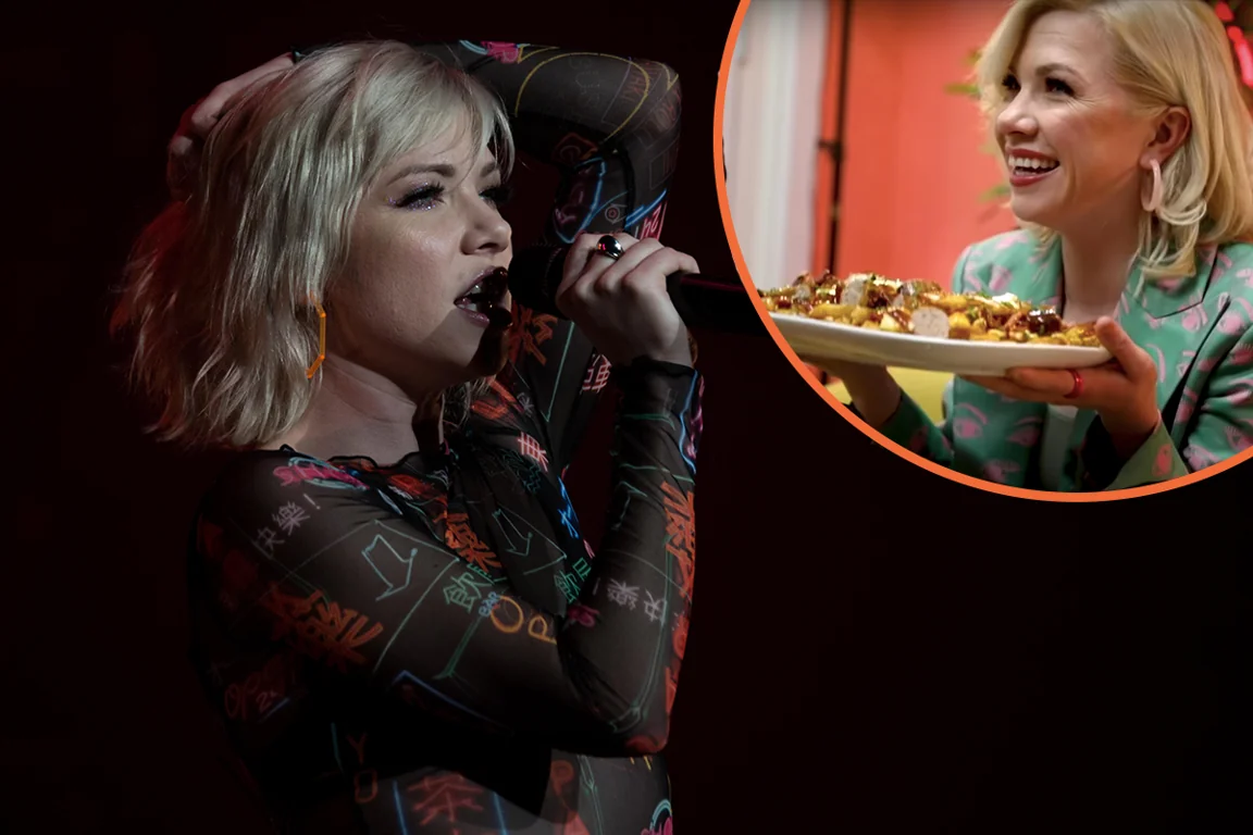 Carly Rae Jepsen flirts with Colin Firth as she tries Twisted’s full English breakfast poutine