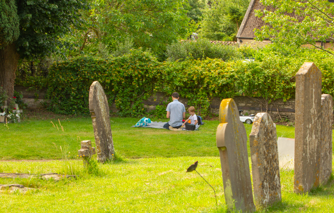 picnic in a cemetery