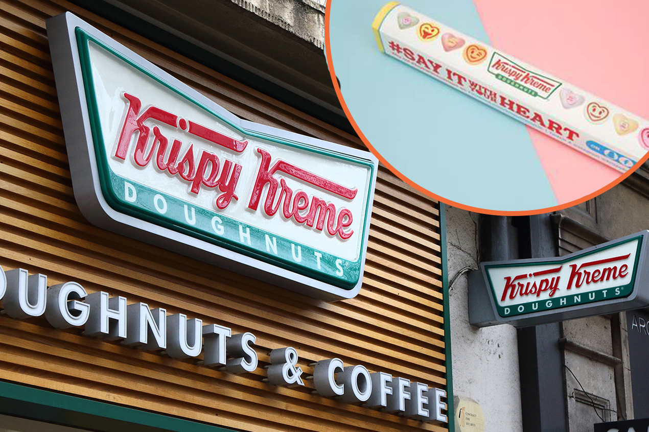 You can win a giant tube of Krispy Kreme Heart-Shaped Doughnuts for Valentine&#8217;s Day