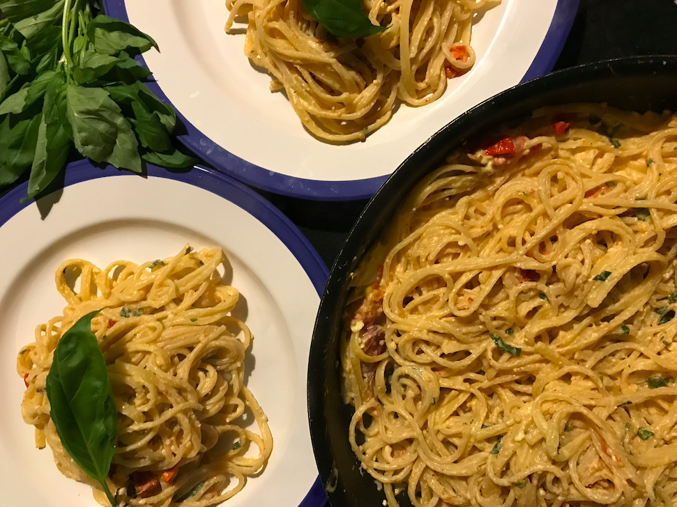 TikTok feta pasta dish