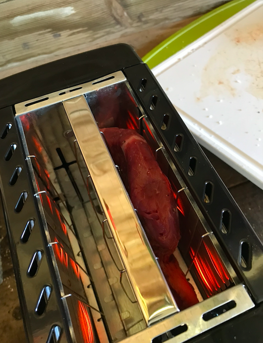 Steak in a toaster