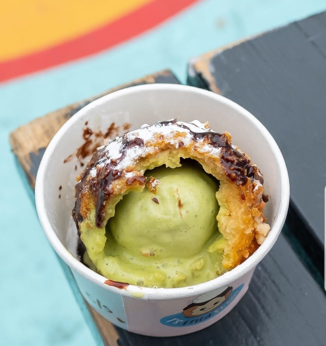 Deep-fried ice cream