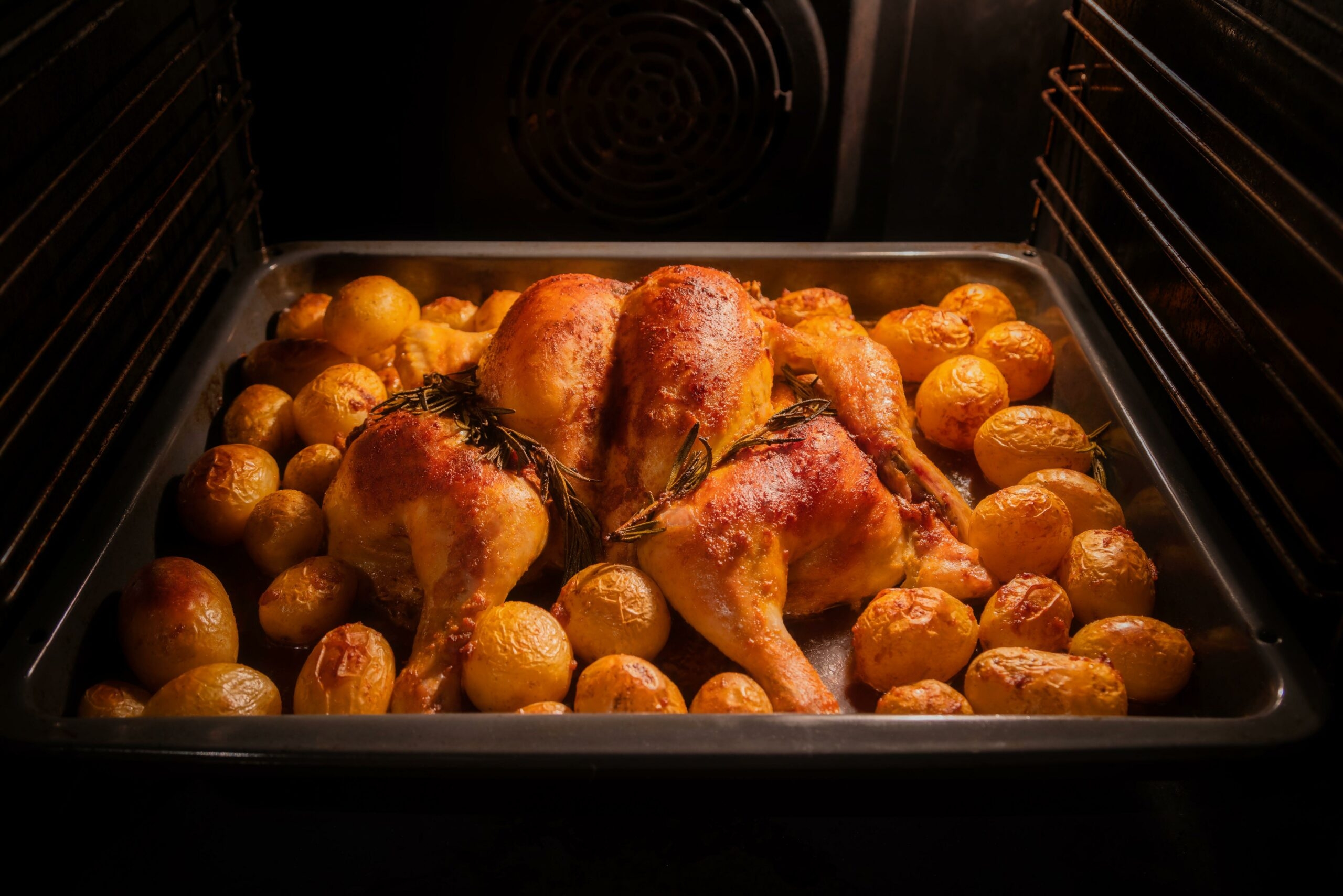 Chicken and roast potatoes