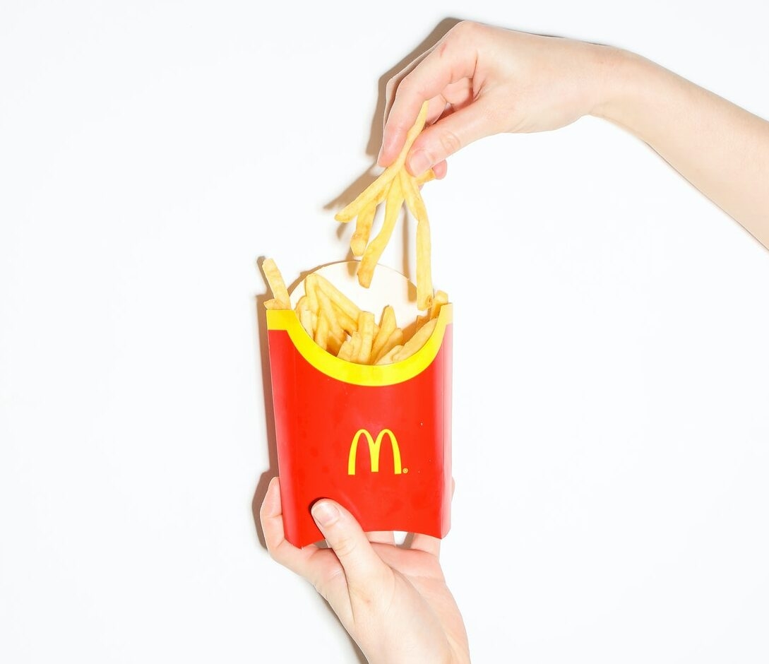 McDonald's sale fries hand