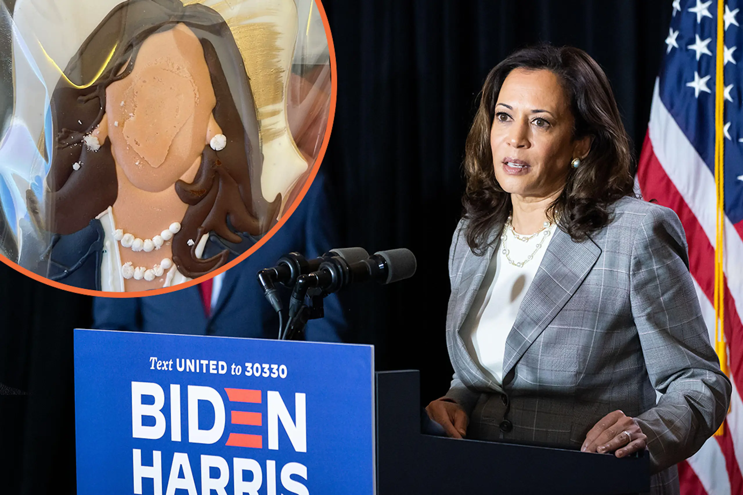 Kamala Harris handed out cookies with her face on them – and it’s really upset Republicans