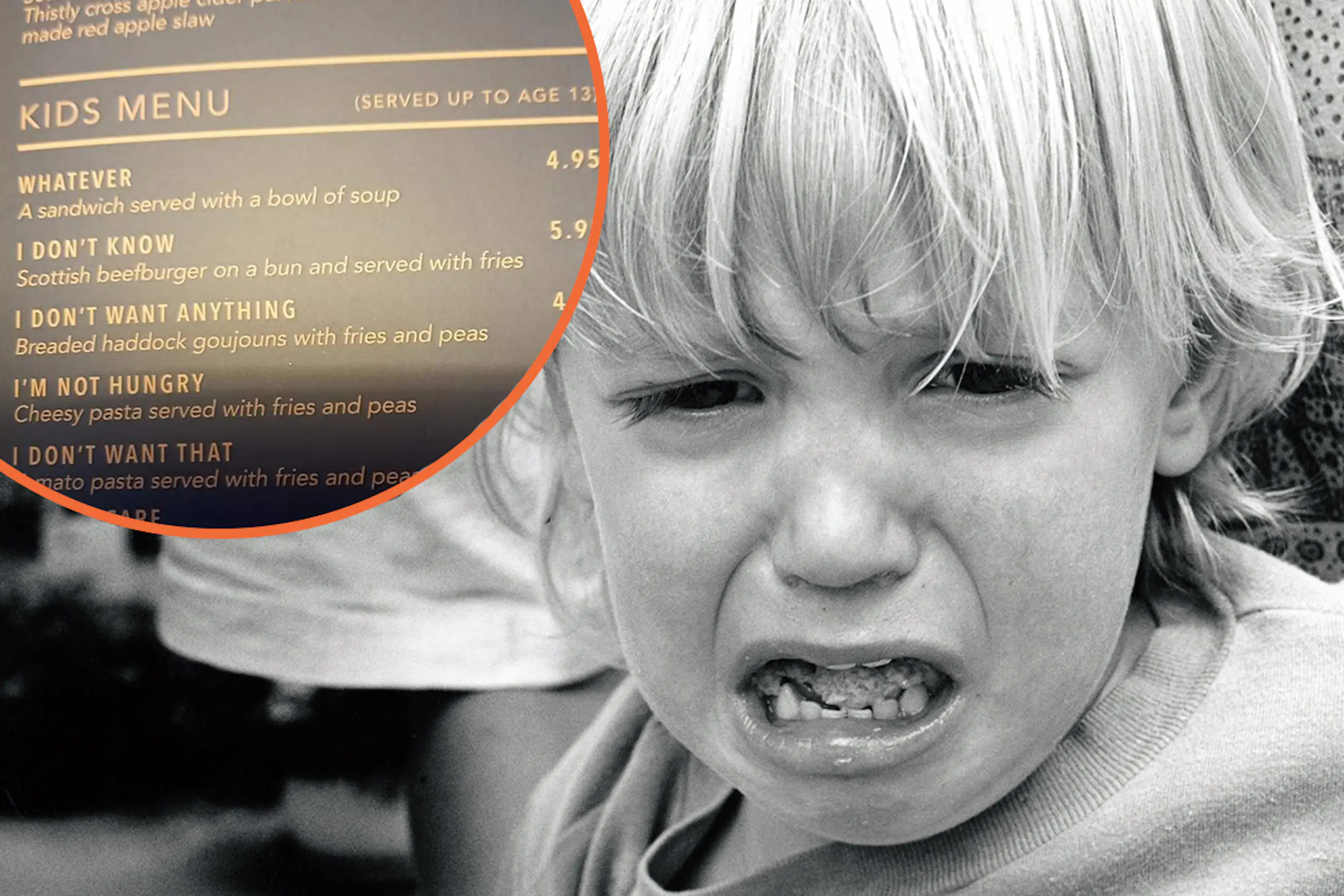 Pub goes viral after launching hilarious menu for stroppy children
