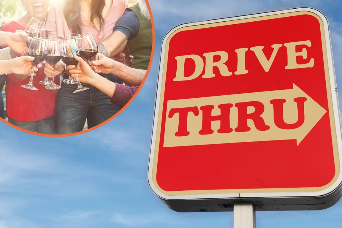 A wine drive-thru is launching this weekend offering free Sauvignon Blanc and Shiraz