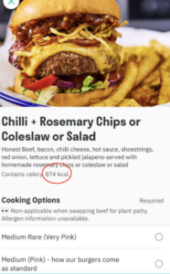 calore labelling restaurants uk