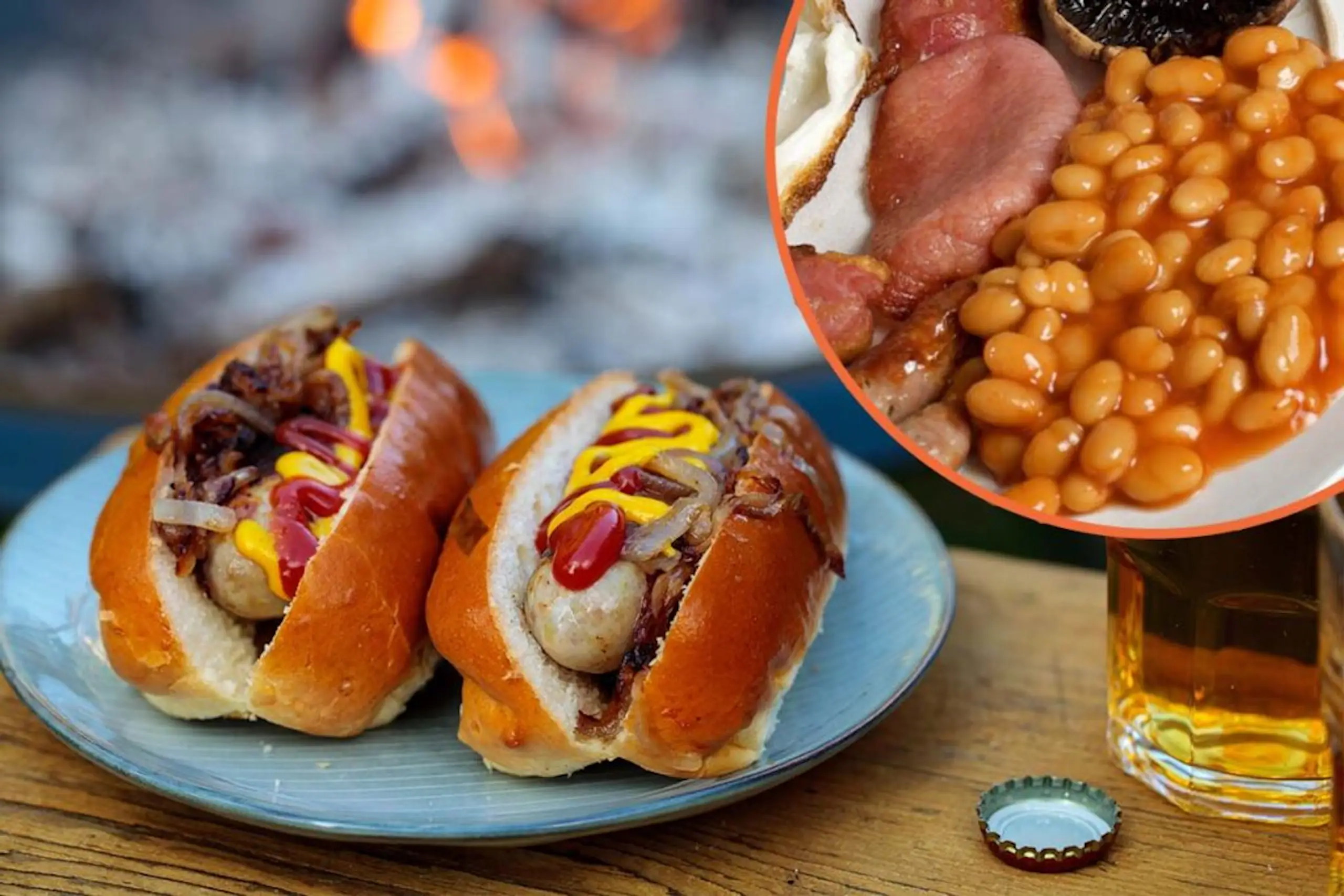 This stall in Amsterdam is selling a ‘British hot dog’ with beans and bacon