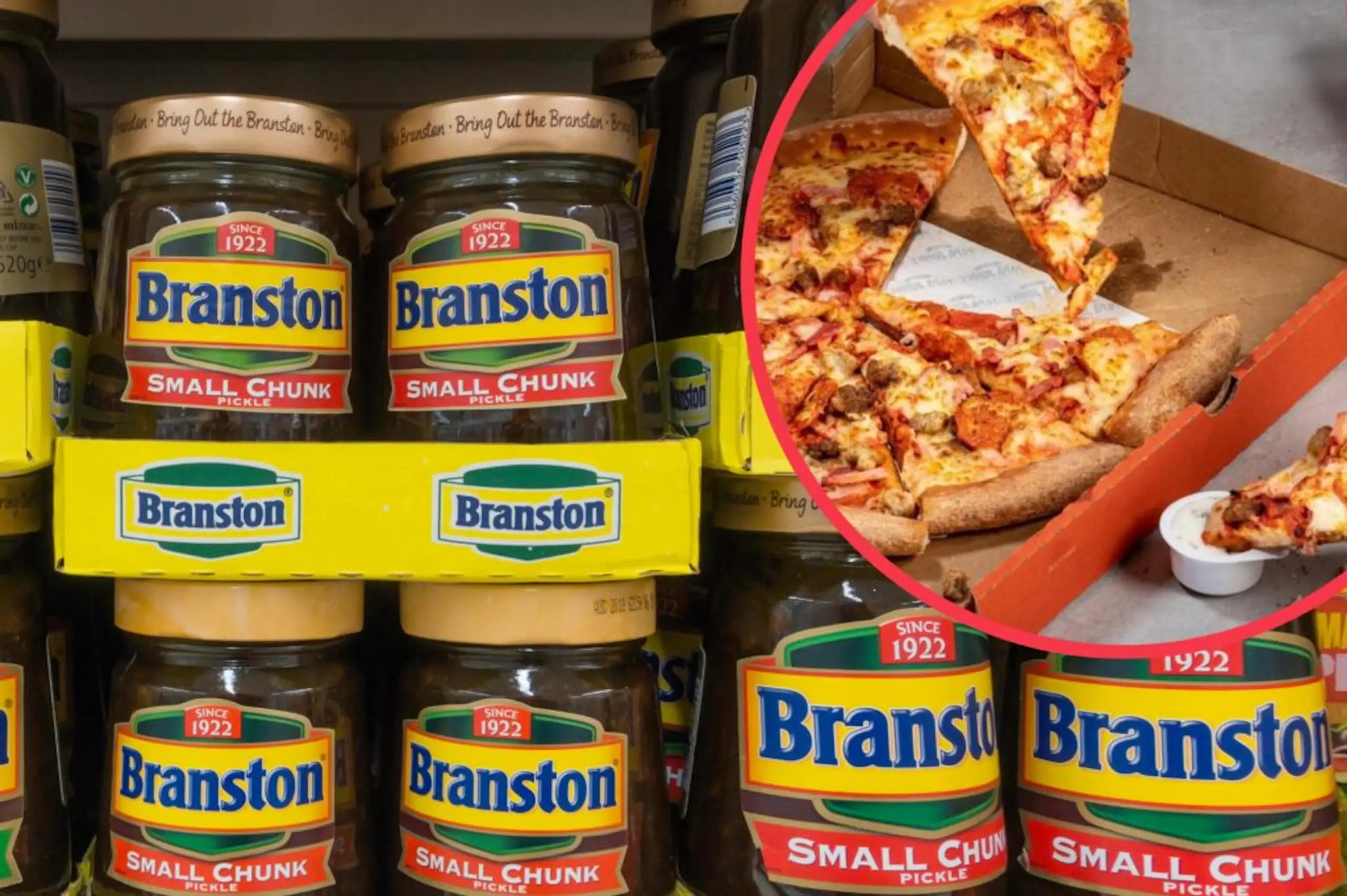 Papa Johns launches a cheese and Branston Pickle stuffed crust pizza