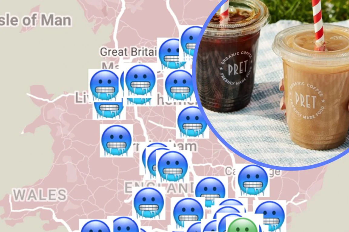 Someone’s made a map of every Pret that sells iced coffee