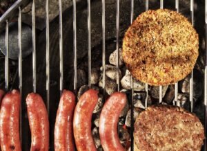 vegan meat sausages burgers