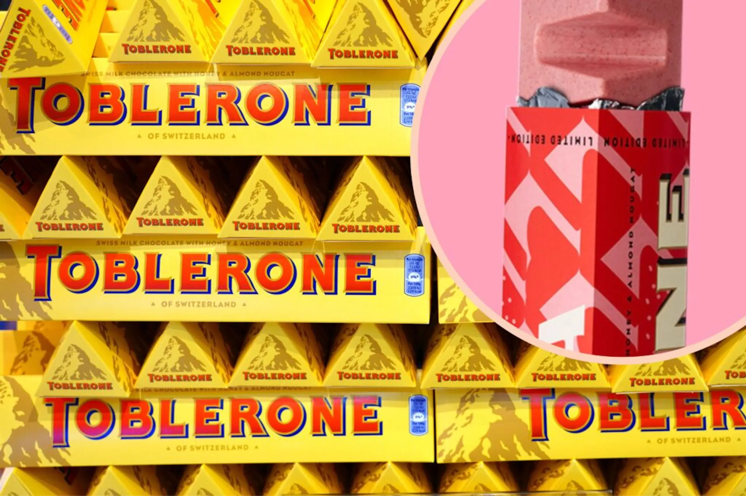 You can now get a limited edition pink Toblerone bar for Valentine’s Day