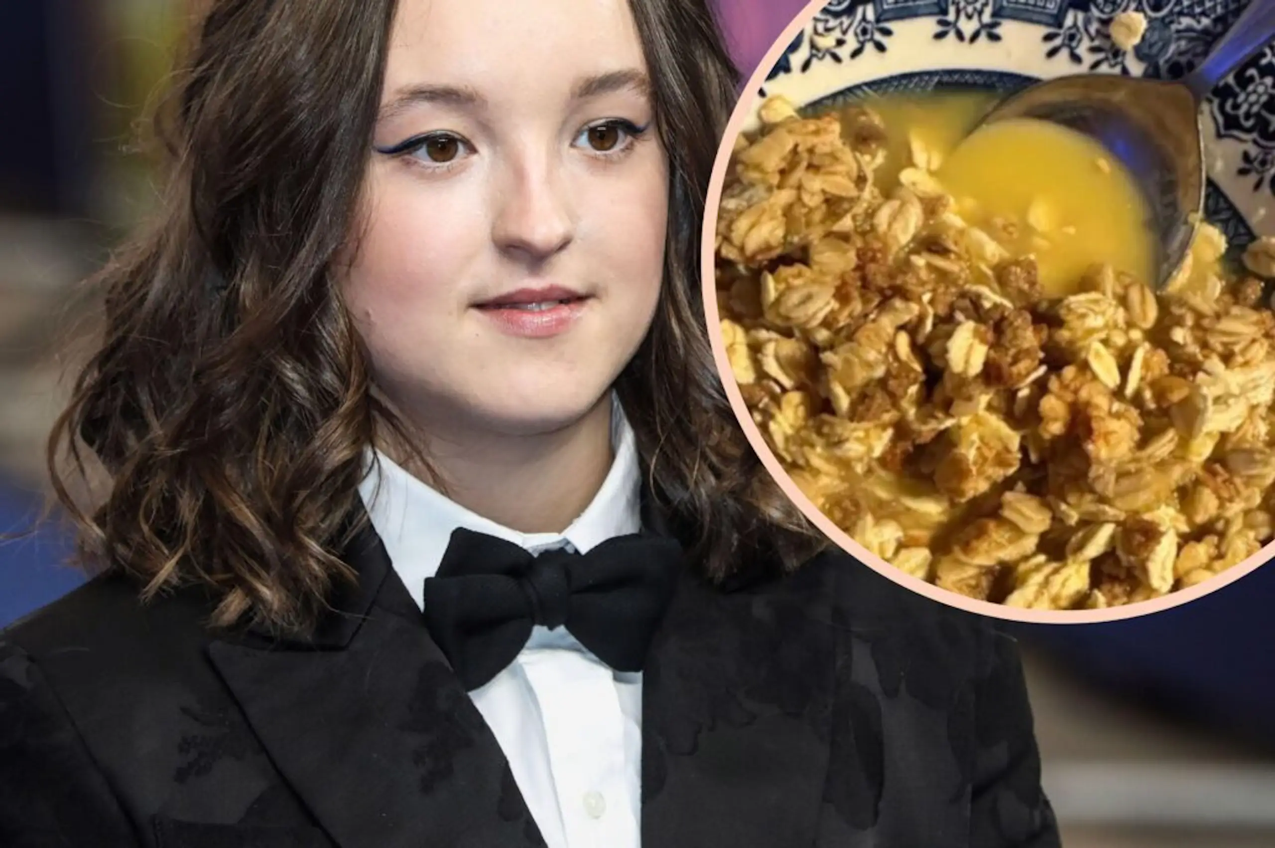 Bella Ramsey eats cereal with orange juice and we kinda love it