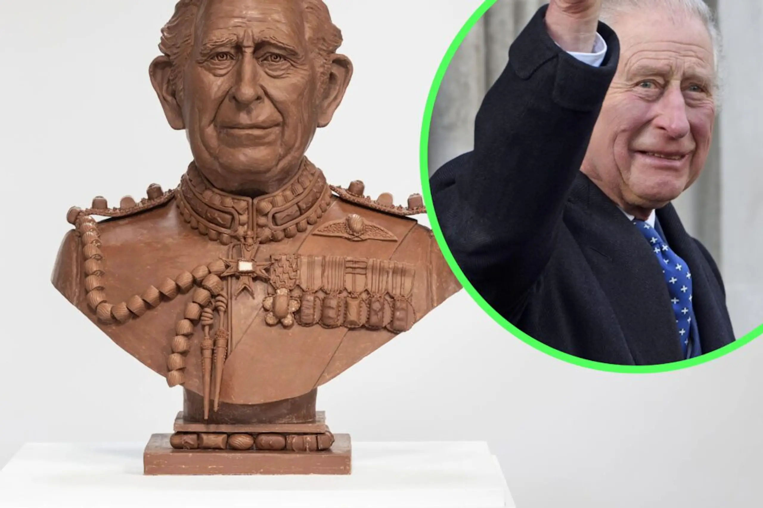 Artist makes life-sized chocolate bust of King Charles   and the responses are incredible