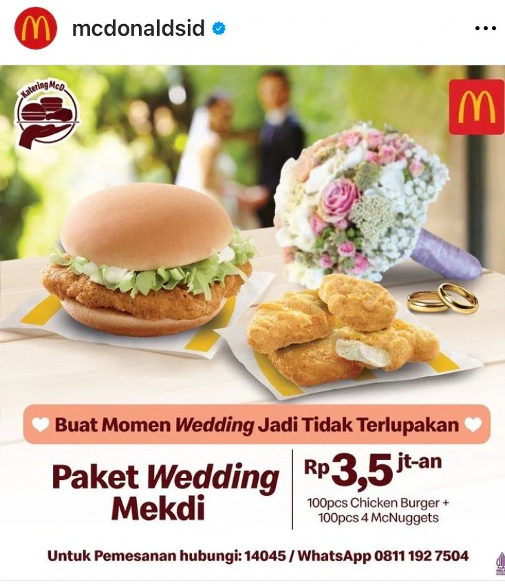 mcdonalds wedding catering indonesia
