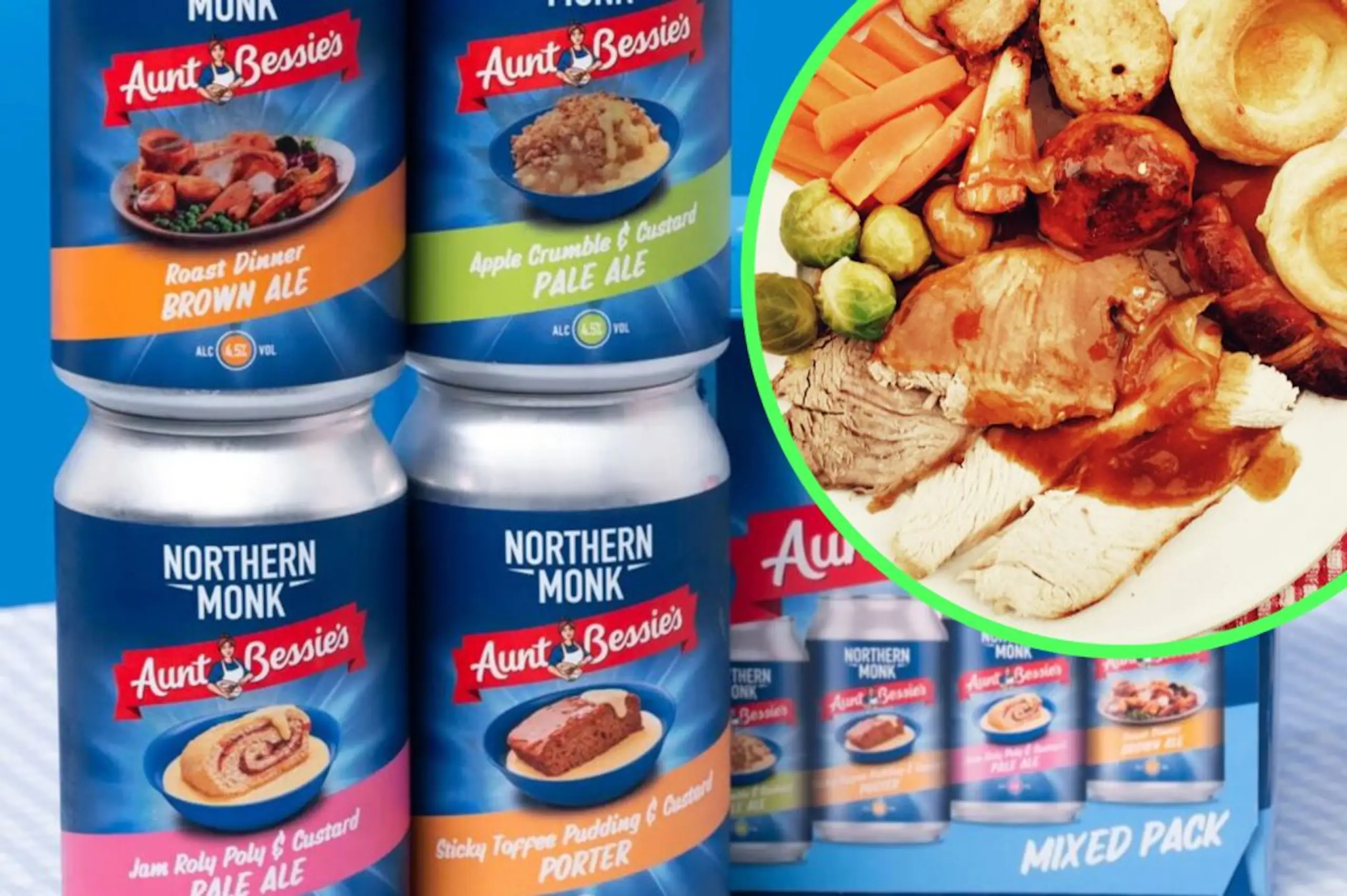 You can now buy Aunt Bessie’s roast dinner beers in Morrisons