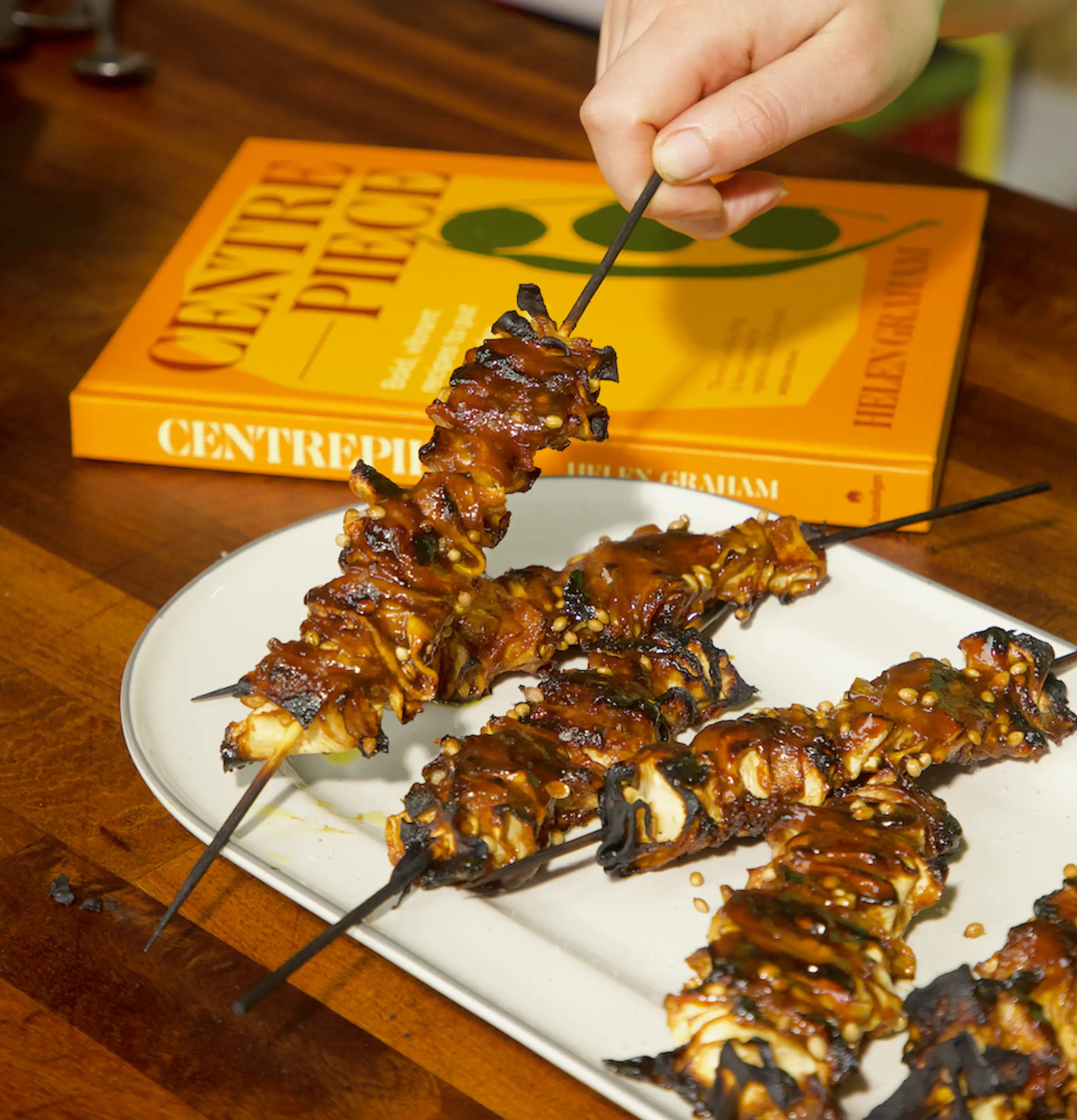 Helen Graham's Hoisin & Coriander Seed Celeriac Skewers