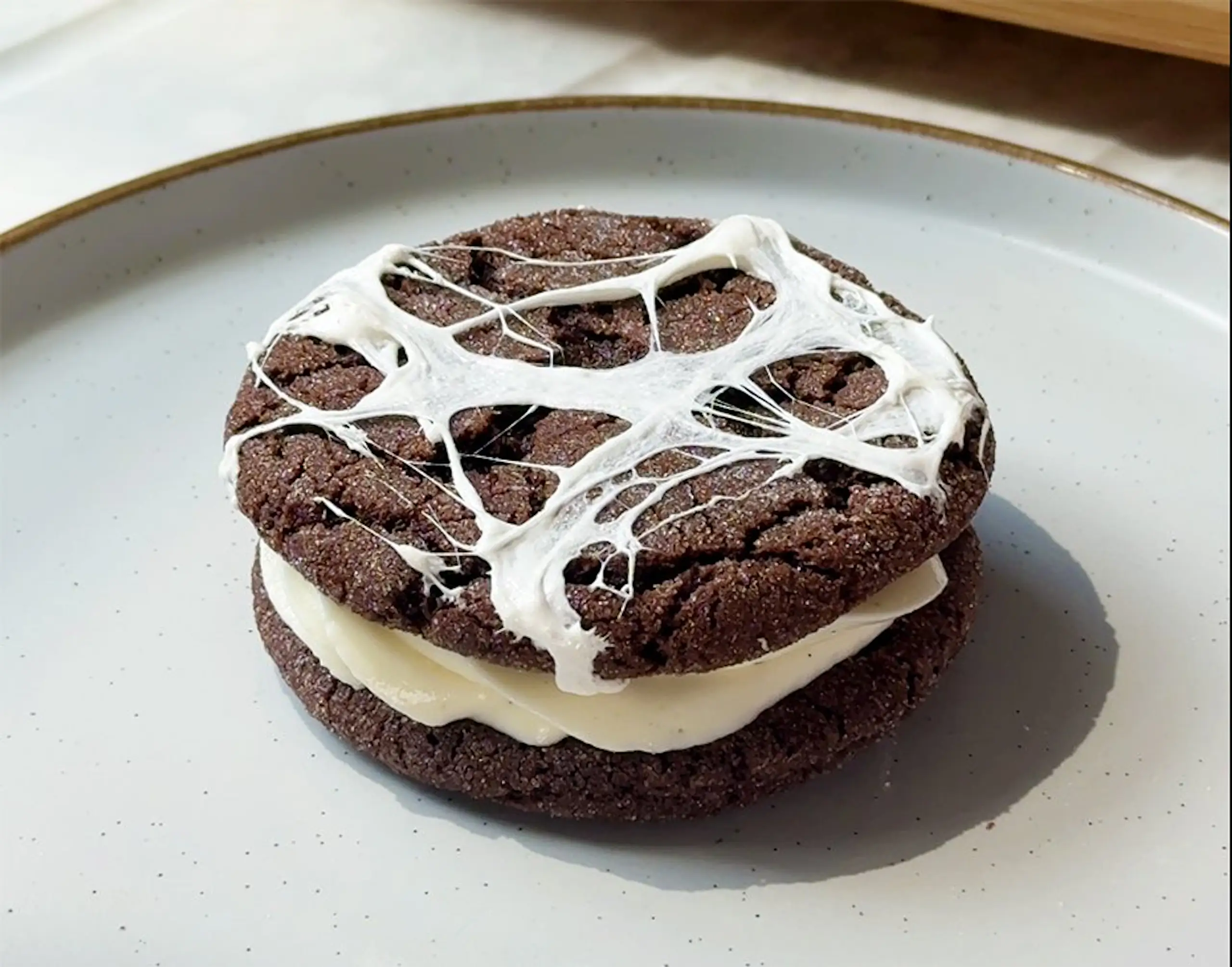 Spiderweb Chocolate Cheesecake Cookies